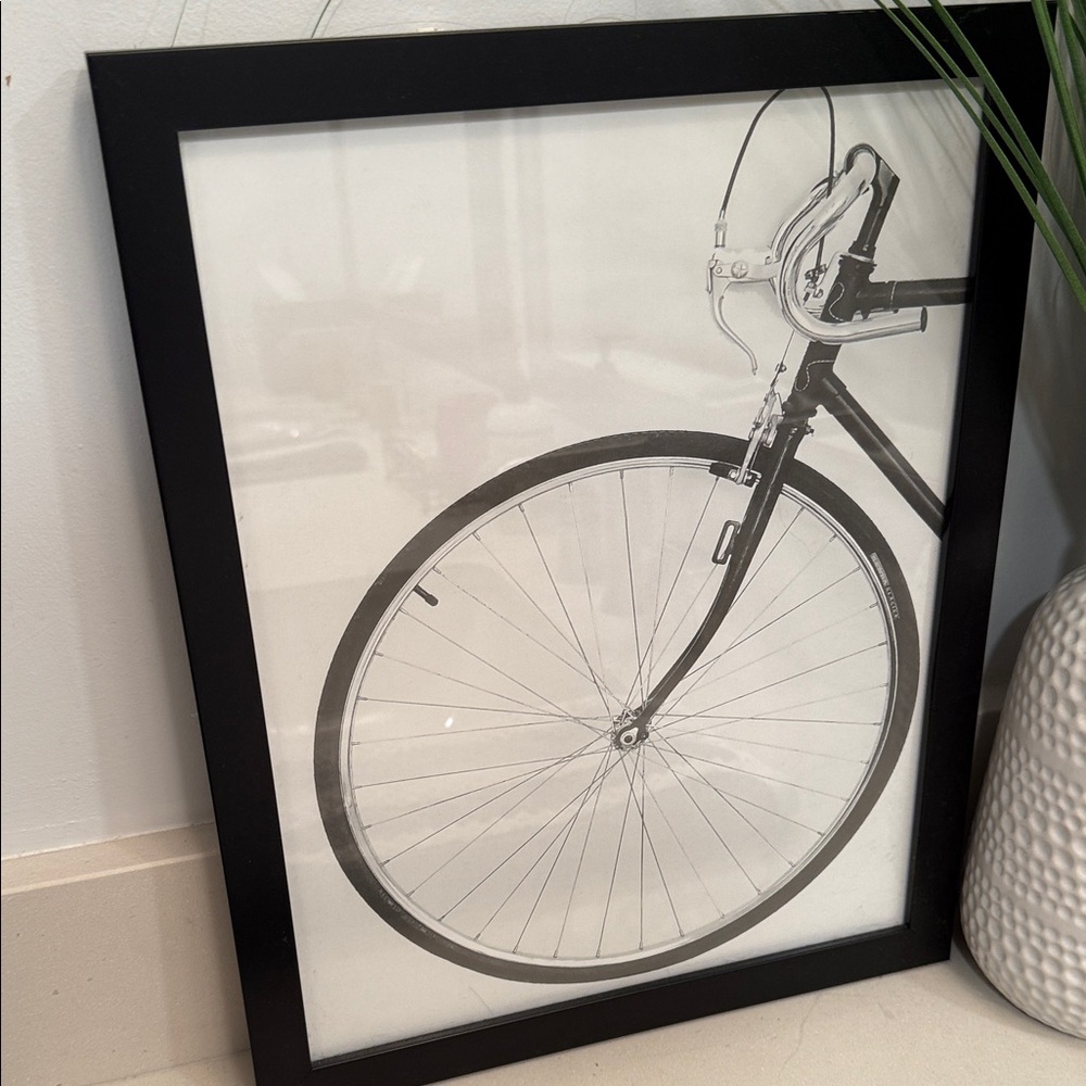 Black Framed Bicycle Wheel Art